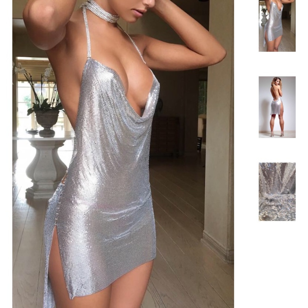 Silver chain metal “Paris Hilton” dress